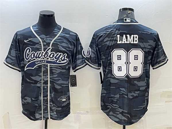 Men's Dallas Cowboys #88 CeeDee Lamb Gray Camo With Patch Cool Base Stitched Baseball Jersey,We sell and wholesale Men's Dallas Cowboys #88 CeeDee Lamb Gray Camo With Patch Cool Base Stitched Baseball Jersey on line form chian!